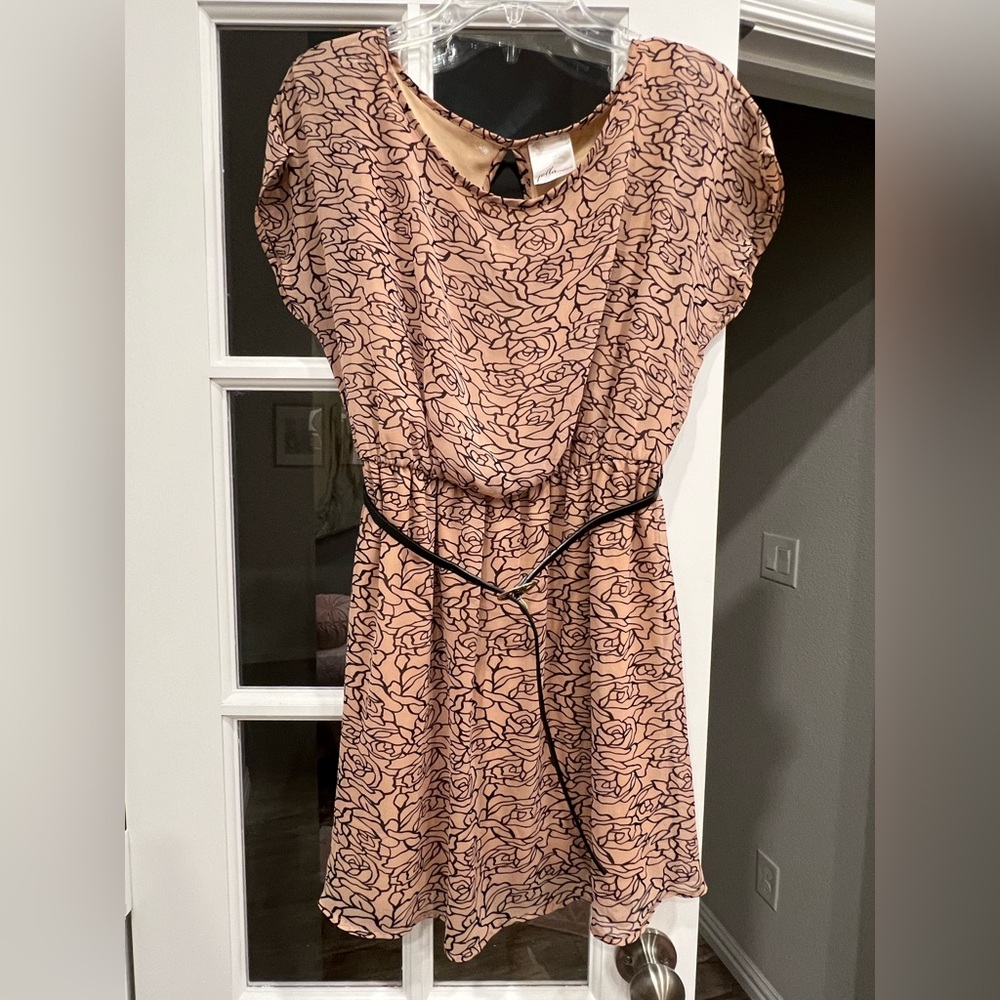 Pink and Black Asymmetrical Dolman Sleeve Sundress